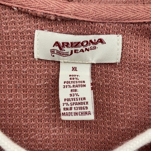 Arizona Jean Co. XL Lace-Up Hoodie Long Sleeve‎ Pullover Kangaroo Pocket - Picture 6 of 8